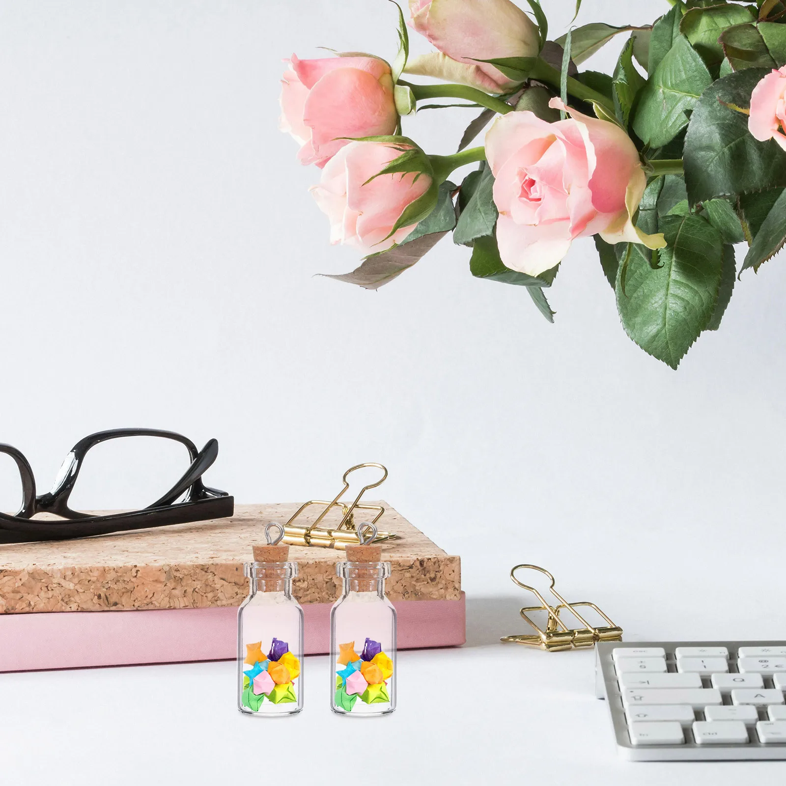 

15Pcs Mini Transparent Glass Bottles with Cork Stoppers Small Containers for Wishing Notes Sand Storage DIY Jewelry Pendant