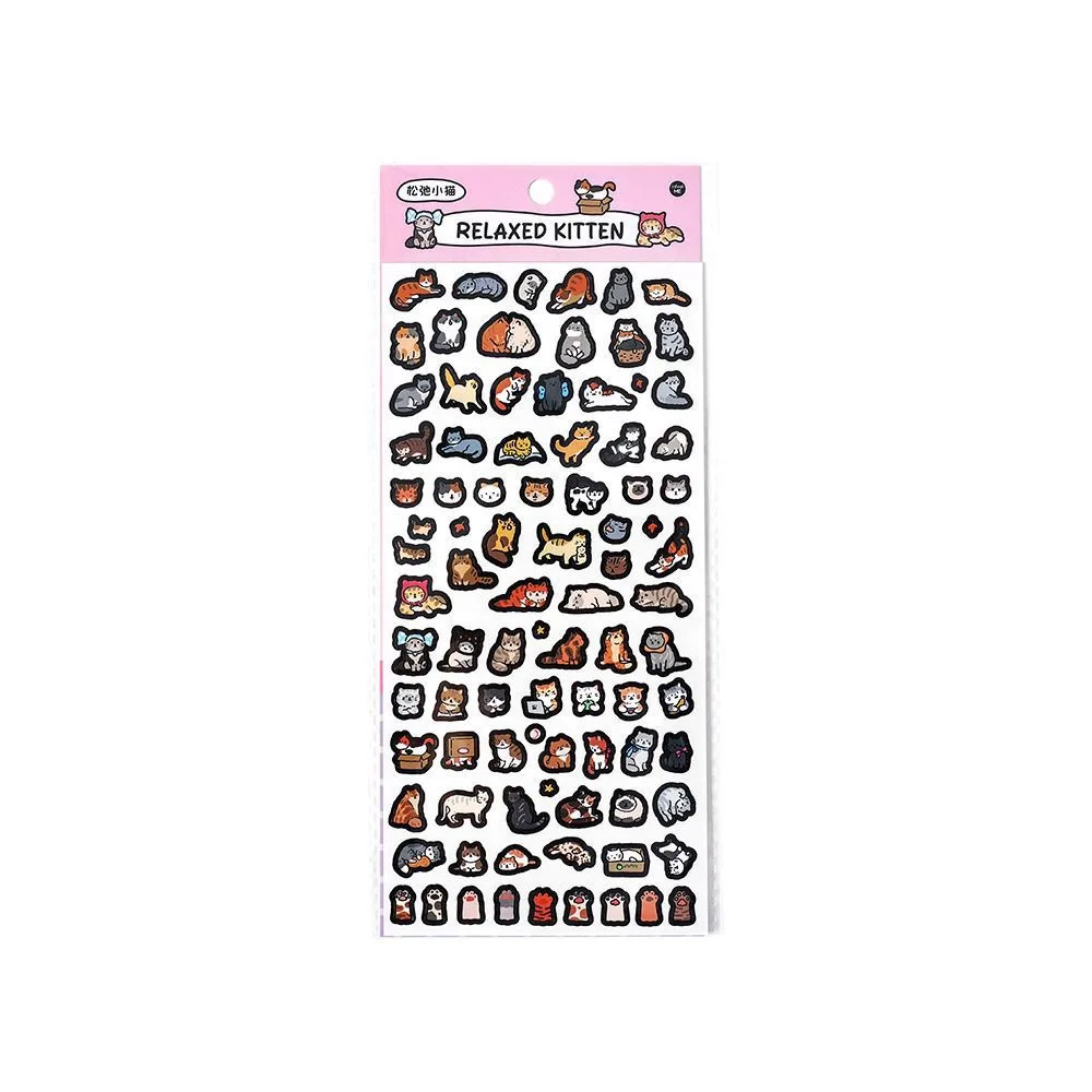 1 Pc Cute Scrapbook Stickers Set Decorative Sticker Waterproof Cartoon Animals for Scrapbooking Planner Journaling DIY Art Album