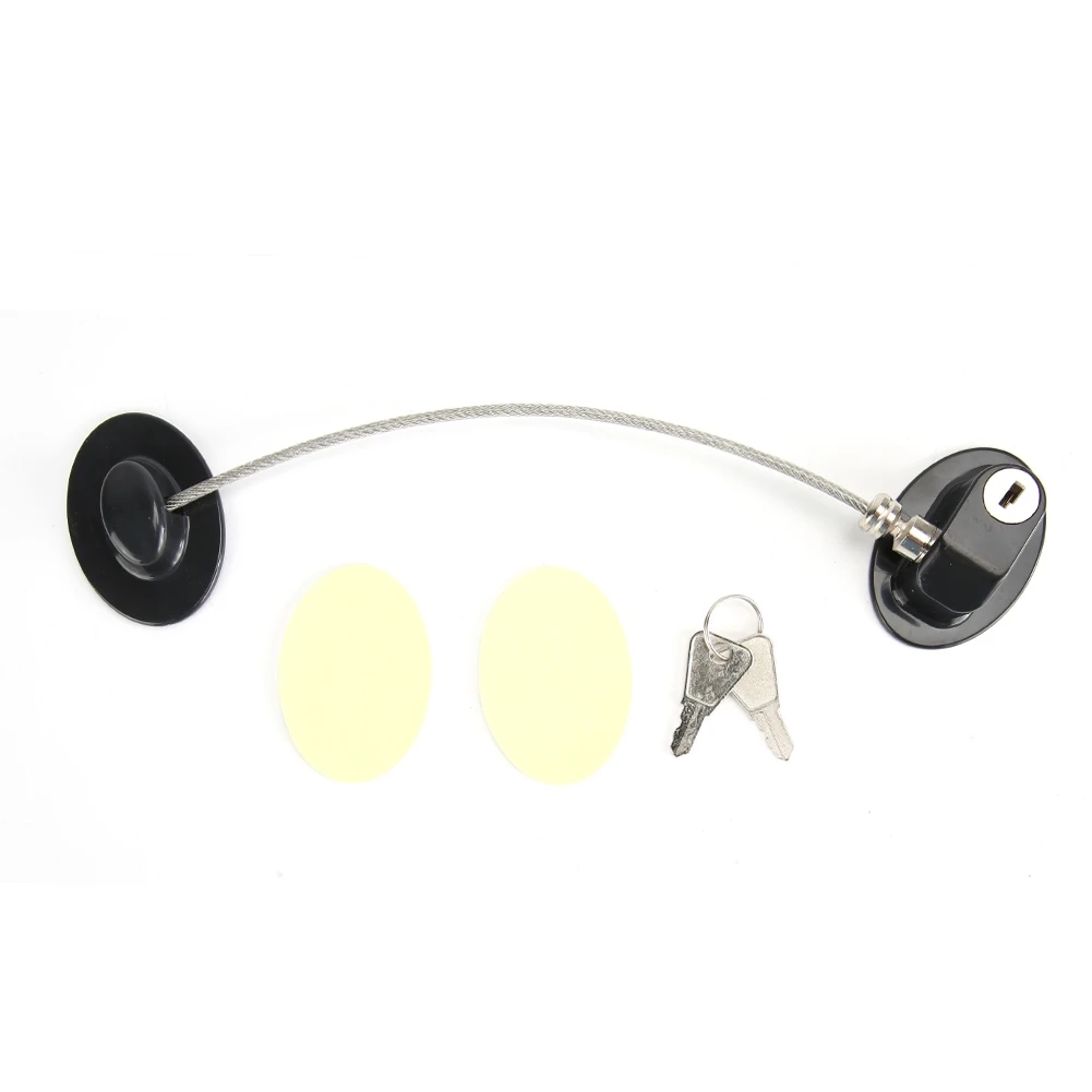 Refrigerator Wardrobe Cabinet Limiter Restrictor Safety Lock for Children Baby Protection Black