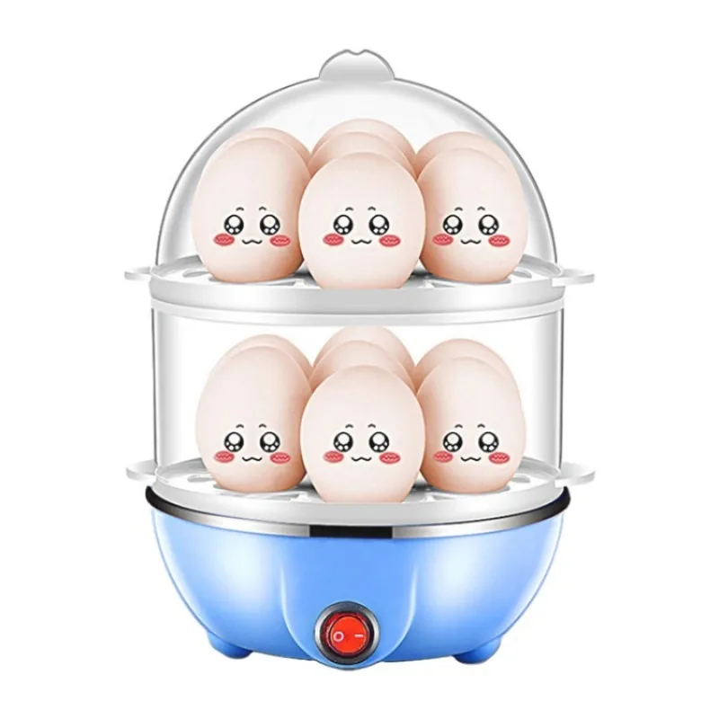 Double 14 egg capacity hard boiled anti-dry electric egg cooker with 40ml measuring cup steam