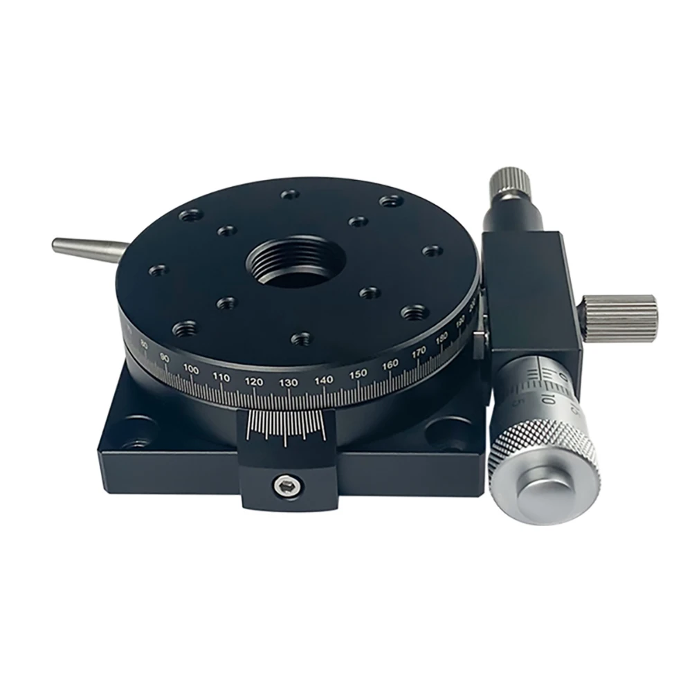 R Axis 90mm RSP90-L 360 Degree High Precision Rotating Slide Table Table Manual Angle Adjustment Platform Optical Micrometer