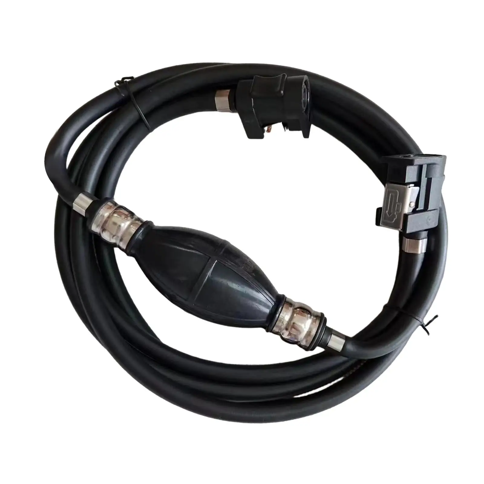 Outboard Fuel Line Rubber 3Meter Long with Primer Bulb Connector Replacement Steel Hose Clamps for Yamaha Outboard Motor