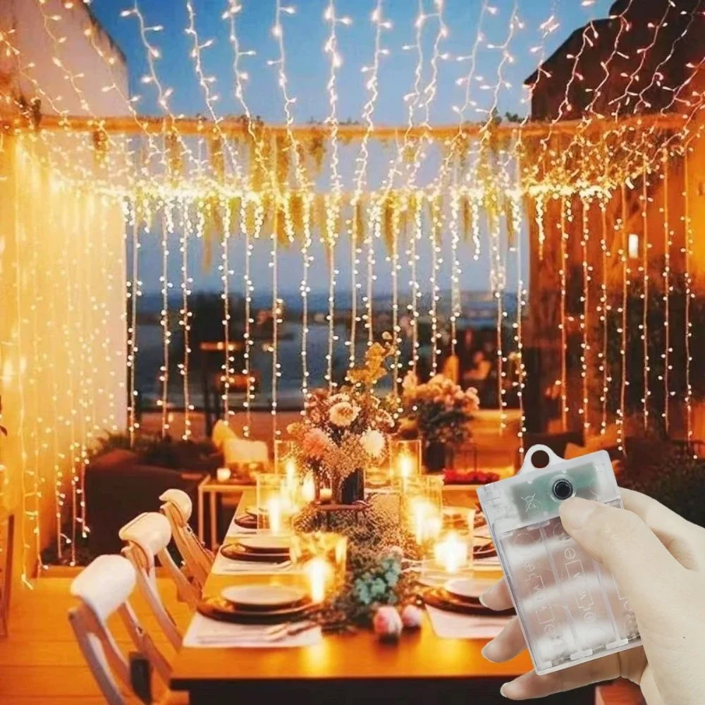 

Ramadan Decoration for Home Battery Power LED Curtain Light String Wedding Birthday Party Decor 2026 Valentine's Day Eid Mubarak