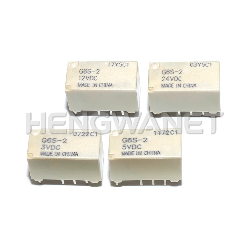 5PCS New G6S-2 3VDC 5VDC 12VDC 24VDC Signal Relay 8Pin DC 3V 5V 12V 24V 2A Mini Signal Switch Relays