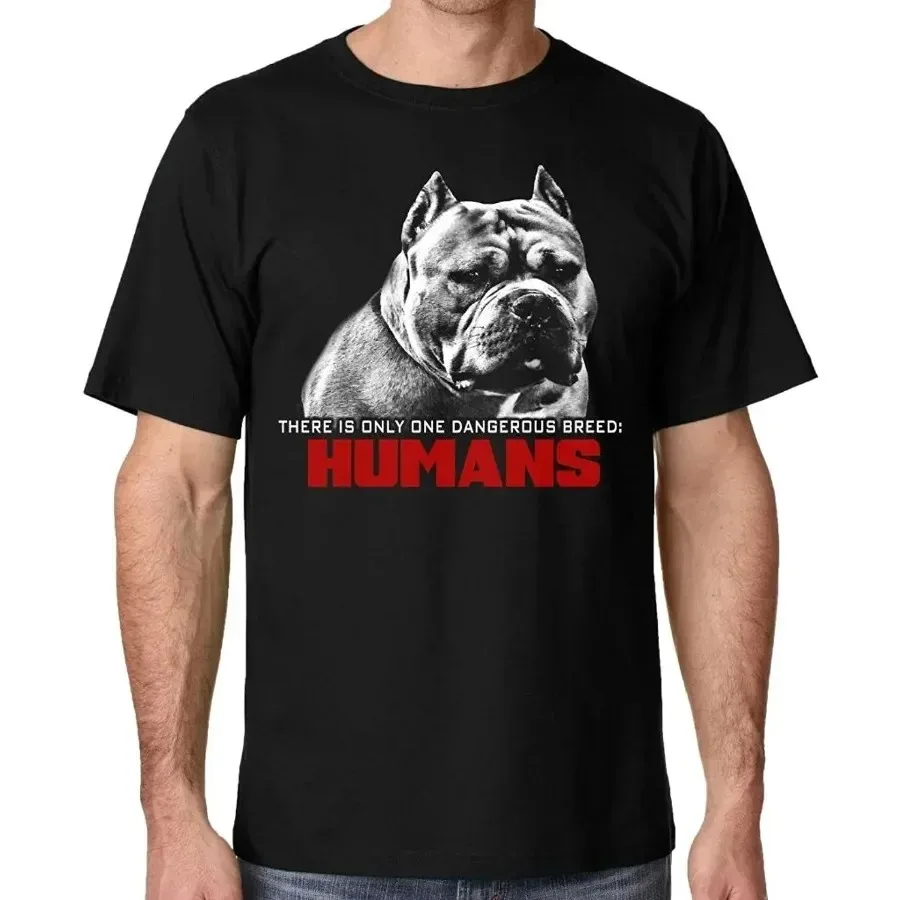 American Bully Pit Bull Dangerous Breed T-Shirt 100% Cotton O-Neck Summer Short Sleeve Casual Mens T-shirt Size S-3XL