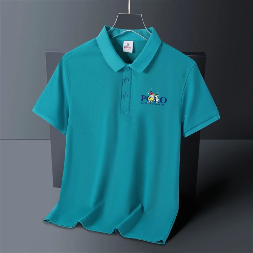 POLO estampado de alta calidad para hombre, Camiseta deportiva de alta gama, secado rápido, transpirable, con solapa