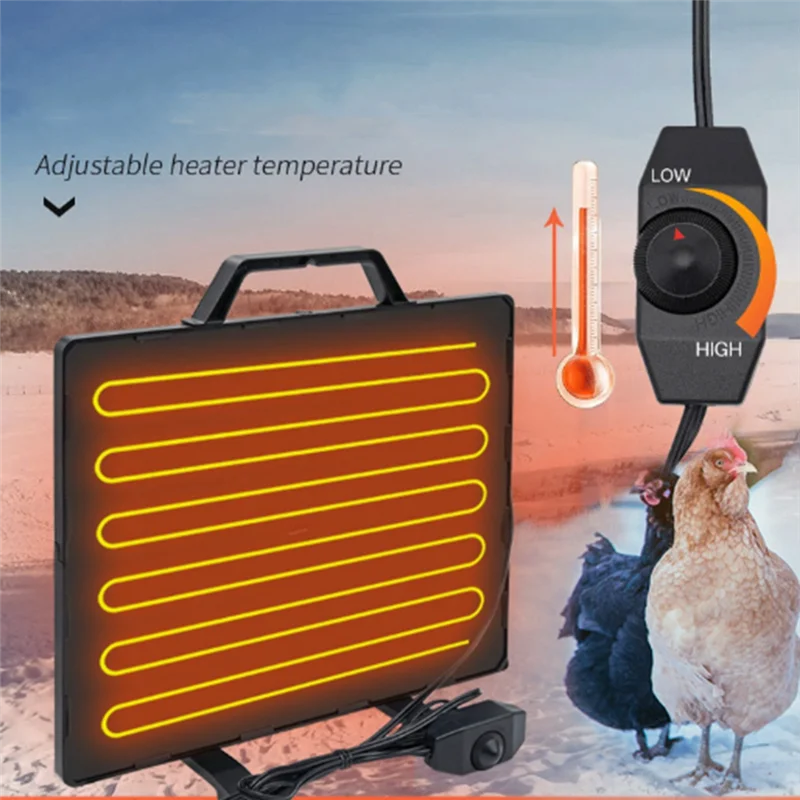 

ABZC-Thermostatic Chicken Coop Heater 160W Poultry Heating Panel 0-99℃ Temperature Farm Radiant Heating Board EU Plug