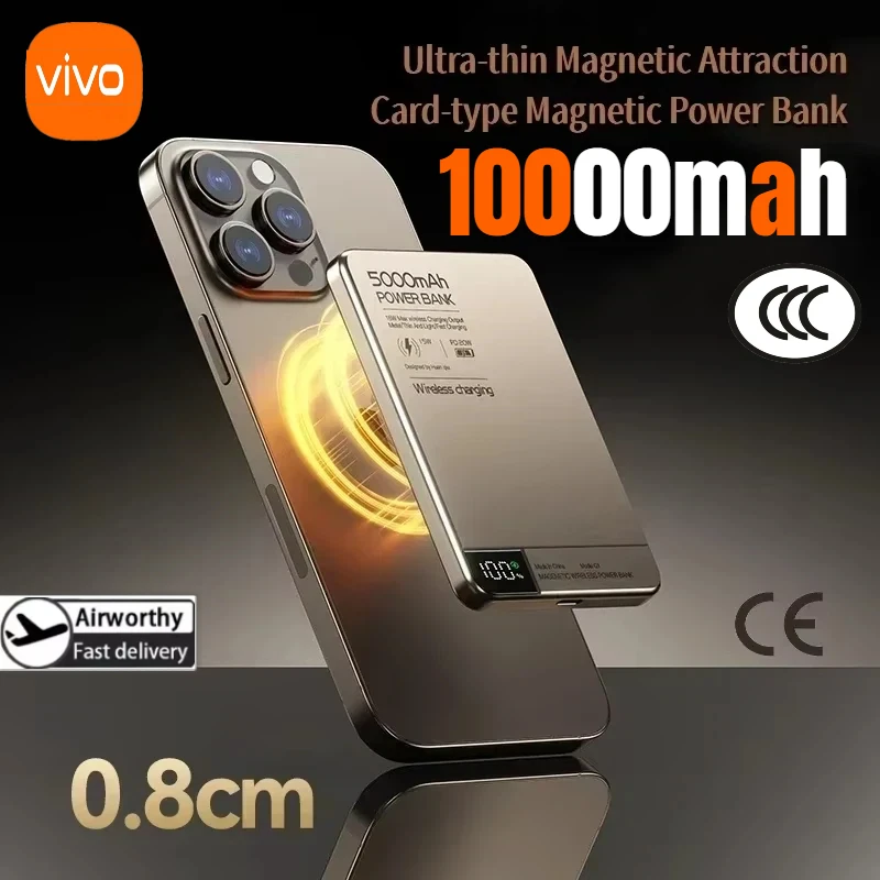 

VIVO Ultra Wireless Magnetic Power Bank CCC Travel Portable Fast Charging Capacity Digital External Battery For Magsafe IPhone