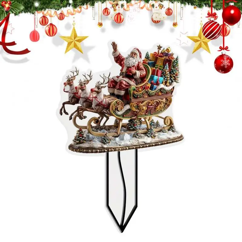 

Decorative Garden Stakes Waterproof Christmas Elk Stakes Funny Acrylic Lawn Decoration Cute Christmas Outdoor Decorations For