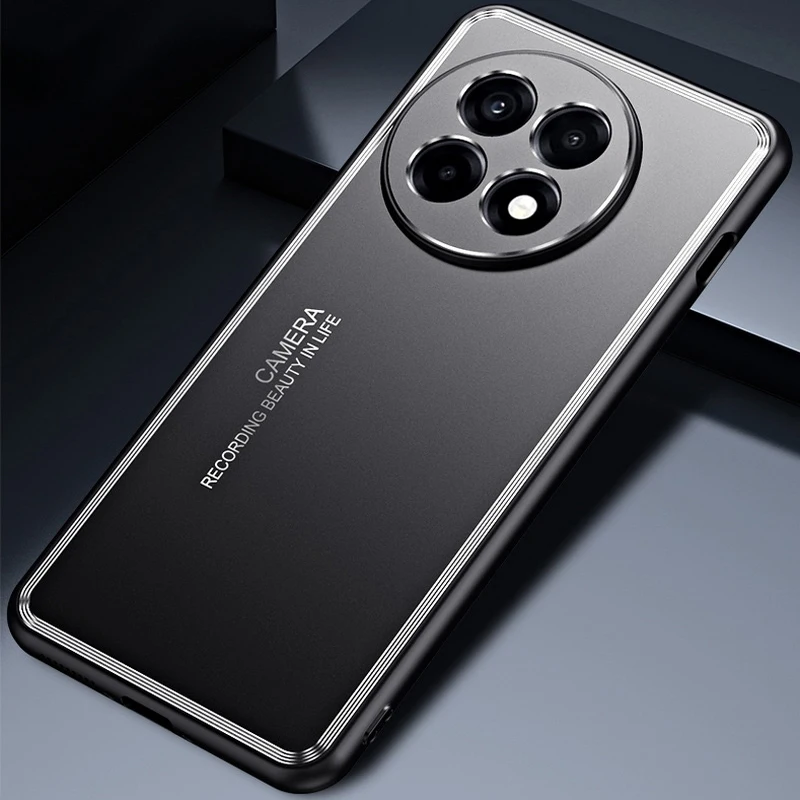 Luxury Aluminum Alloy Sandblasted Back Plate Phone Case for OnePlus 11R 12R 13R Metal Camera Protective Back Cover Phone Shell