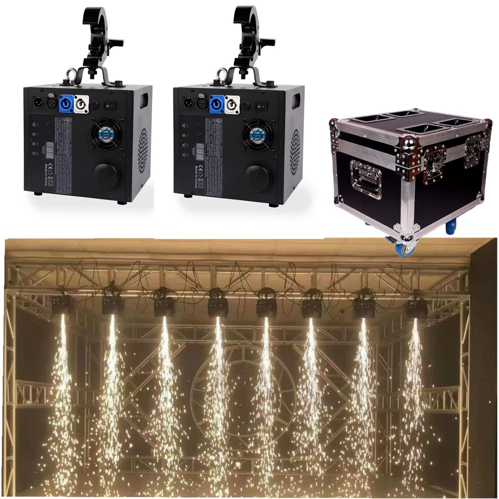 2pc+flycase Waterfall sparkular machine 600w dj cold spark 600W wedding flame fountain sparklers