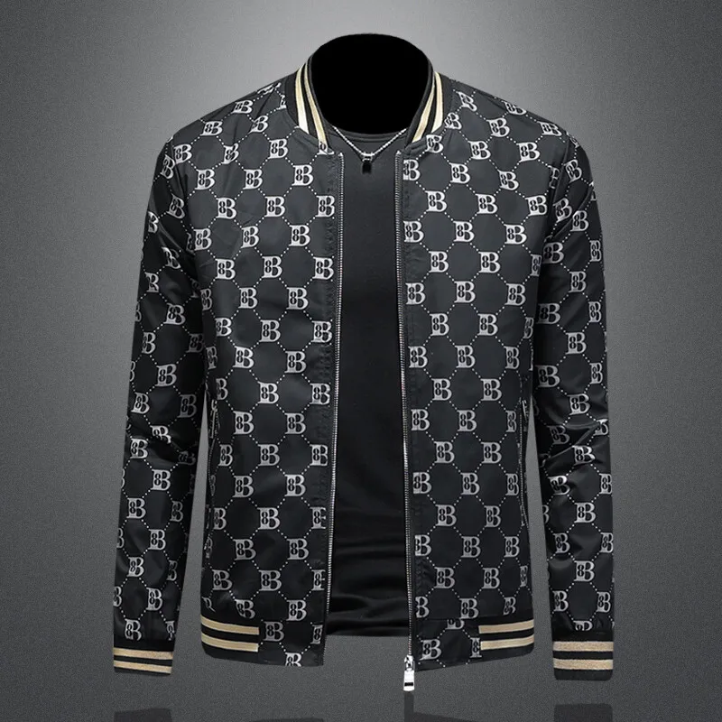 

Luxury Letter Printed Baseball Jacket Men Autumn Winter Bomber Jacket Men Casual Business Windbreaker Coat Men Clothing 2025