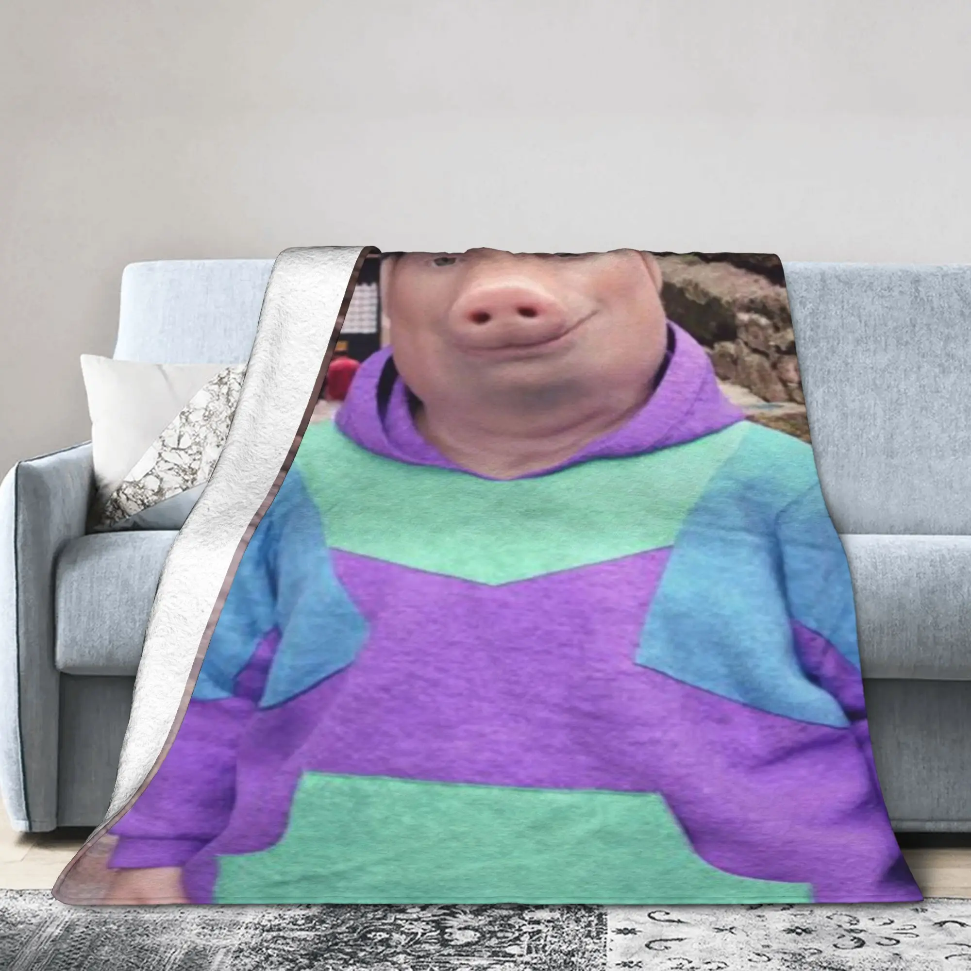 Comfort John Pork is calling Blanket Accessories Sofa Decorative  Throws And Blankets Super Warm Coral Fleece Plush for Car