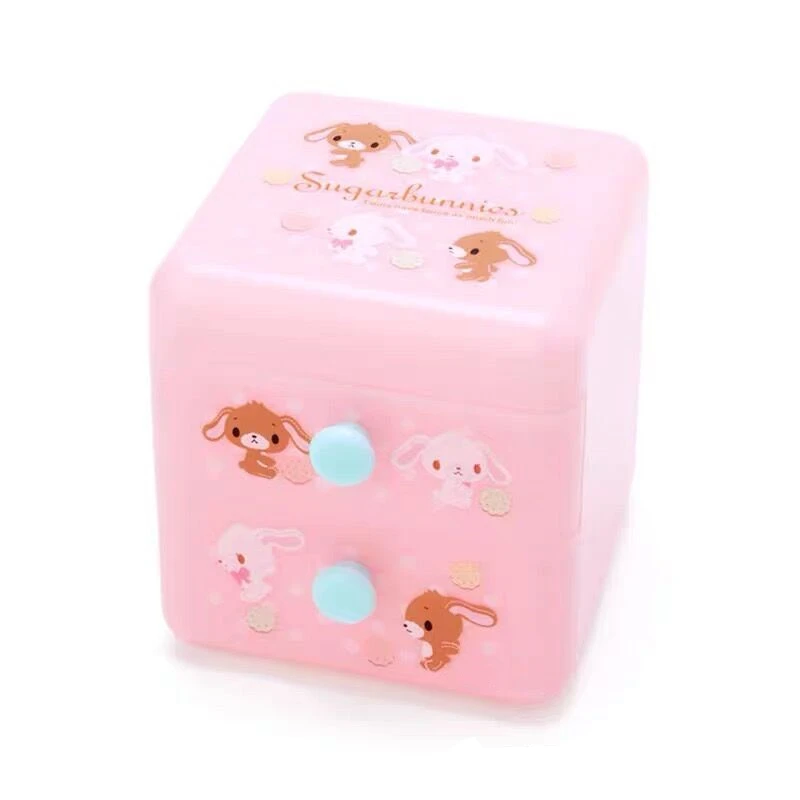 Sugarbunnies صندوق تخزين مكتبي أنيمي لطيف Kawaii درج صغير صندوق ماكياج إكسسوارات الشعر الحلي صندوق منظم