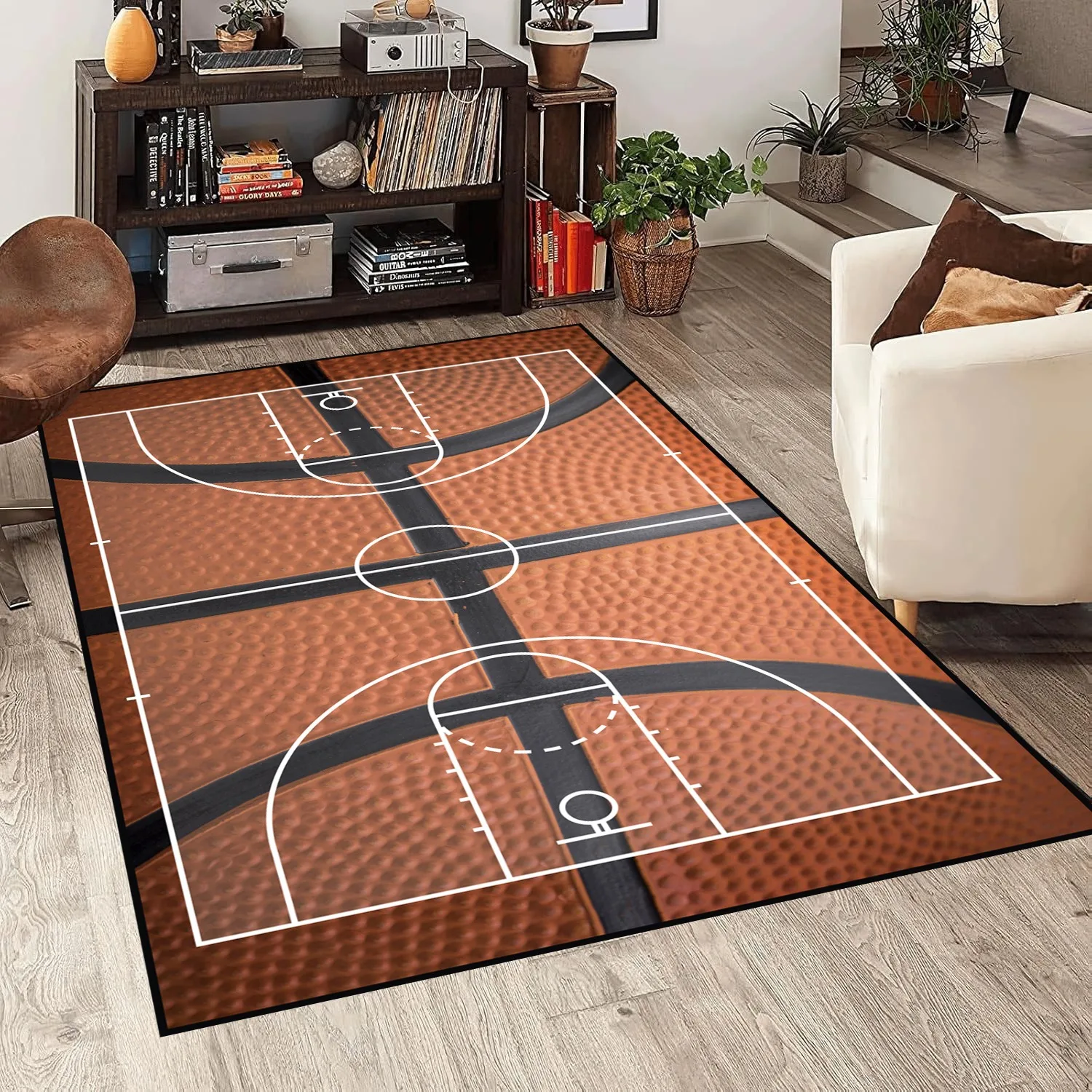 

Уличный баскетбольный ковер с принтом, американский уличный стиль, противоскользящий напольный коврик, веер, украшение для спальни, дома, спортивный трендовый ковер