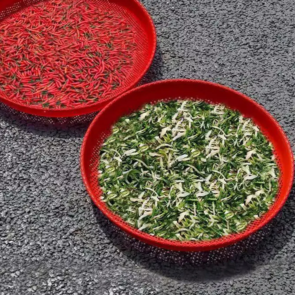 

Plastic Sieve Grain Sifter Dustpan Traditional Bamboo Texture Efficient Water Drainage Large Diameter Compact Storage