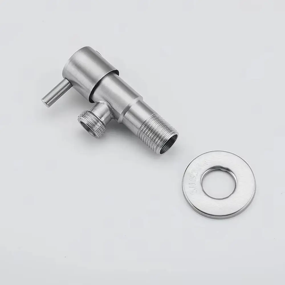 Válvula de interruptor de entrada de aço inoxidável, válvula de parada de água, rosca de torneira, válvula de ângulo de entrada de vaso sanitário, válvula triangular de cozinha