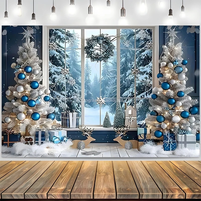 Winter Wonderful  Photography Backdrops Props Christmas Day Fireplace Stage living Room Decoration New Year Background RD-18