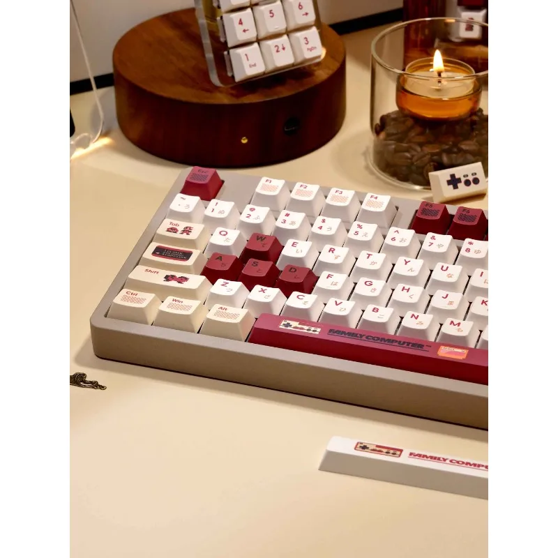 2025 new Super Mario NES factory height 141 key thermal sublimation plus 26 key PC transparent hybrid keycap