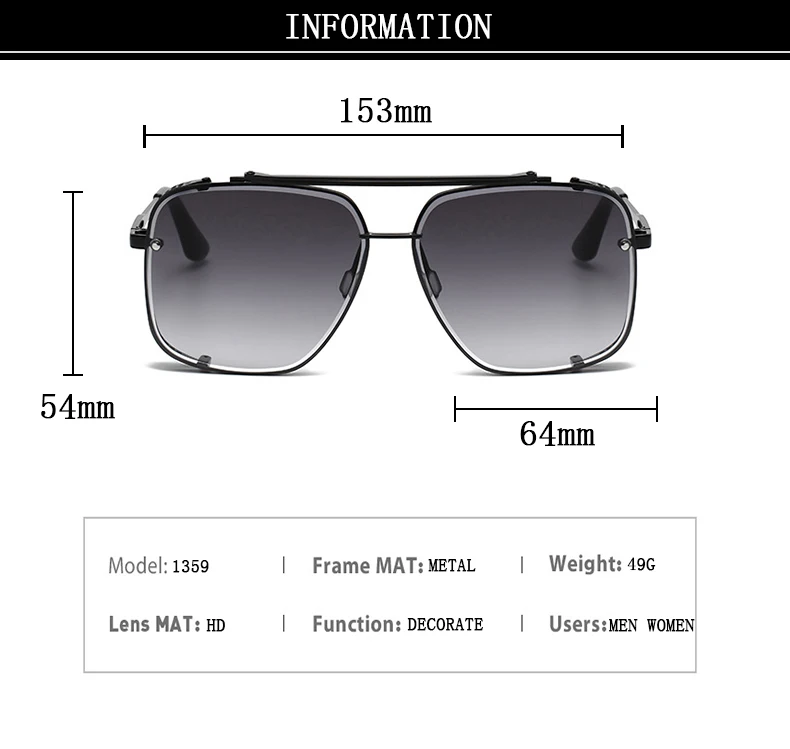 Punk Sonnenbrille Für Männer Übergroße Steampunk Sonnenbrille Frauen Trendy Platz Mode Gläser Gafas De Sol Hombre Zonnebril Heren – Detail 5