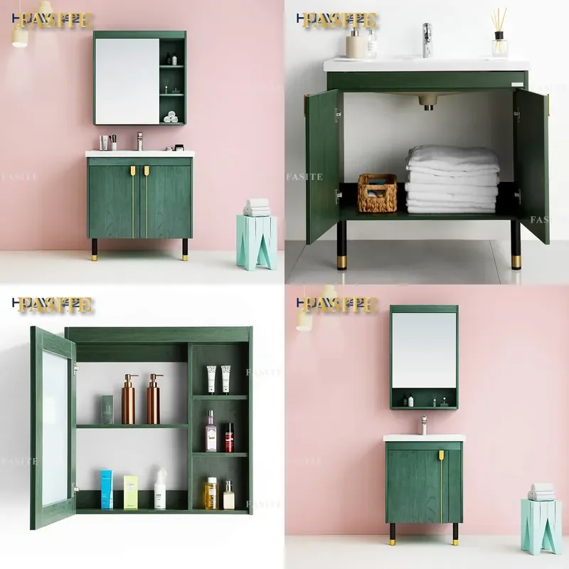 For Nordic Solid Wood Bathroom Cabinet Simple Wash Basin Vanity Unit Toilet Sink Table Modern Home Decor Storage Furniture