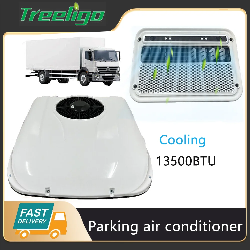 

Treeligo 12V/24V Cooling RV Rooftop Air Conditioner 13500BTU Electric Parking Air AC Unit for Motorhome Truck Camper Van Caravan