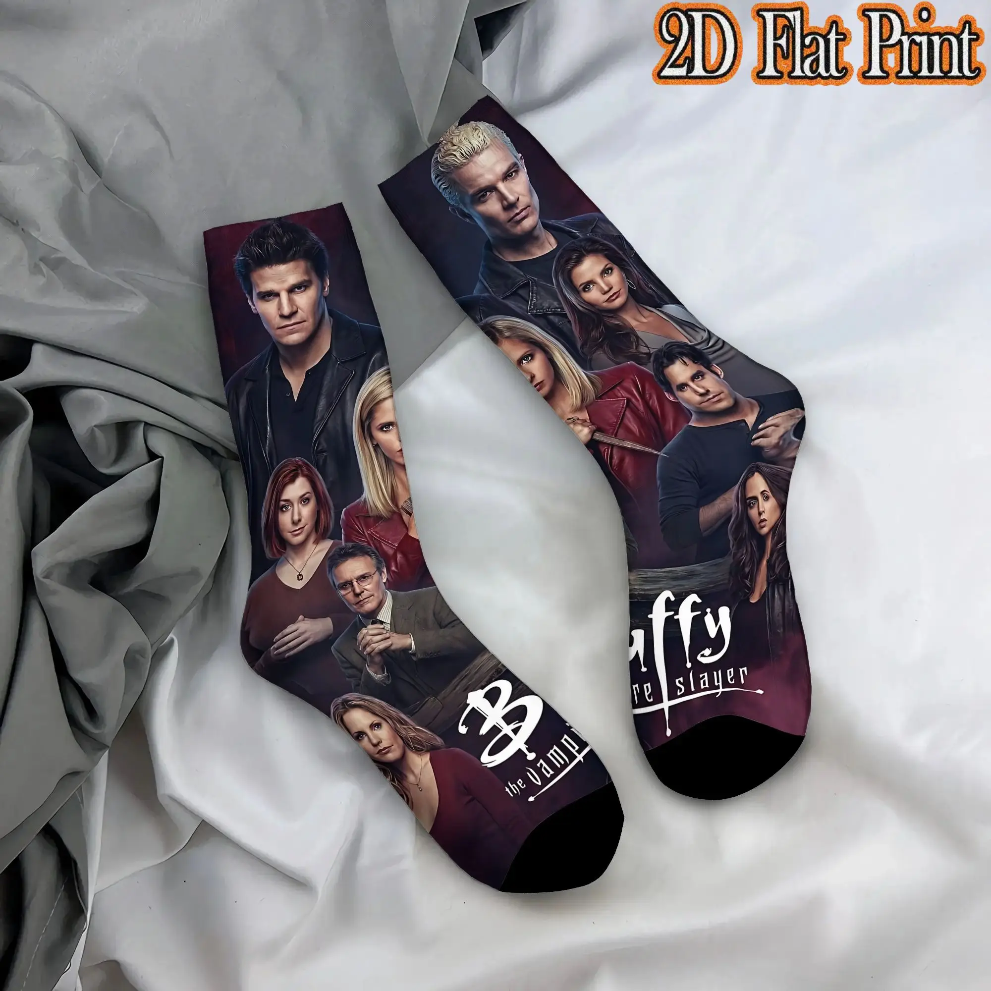 Vampire Slayer Buffy Vintage  Street Style Novelty Casual Crew Winter Sock Sports Socks