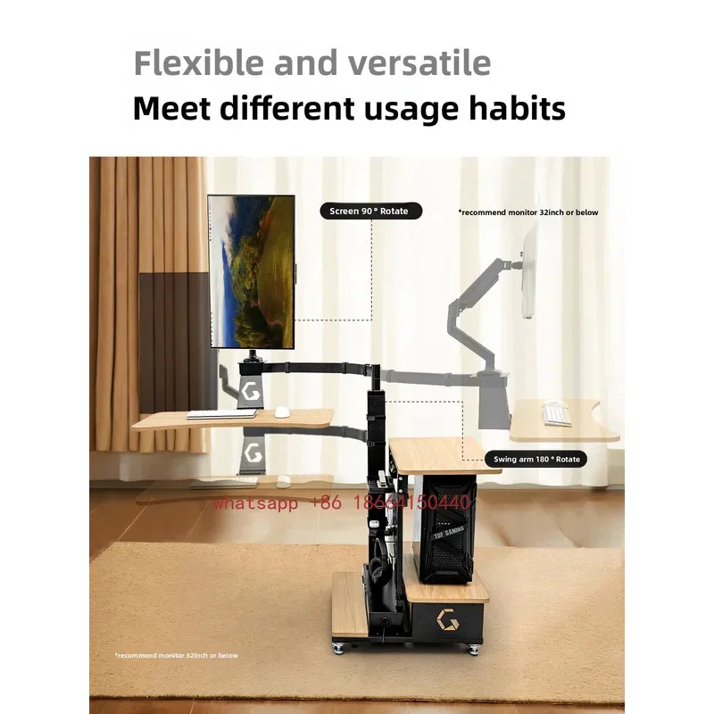 

Multi Functional Electric Suspended Table, Monitor Stand, Computer Desk And Chair Set, Household Adjustable Lifting
