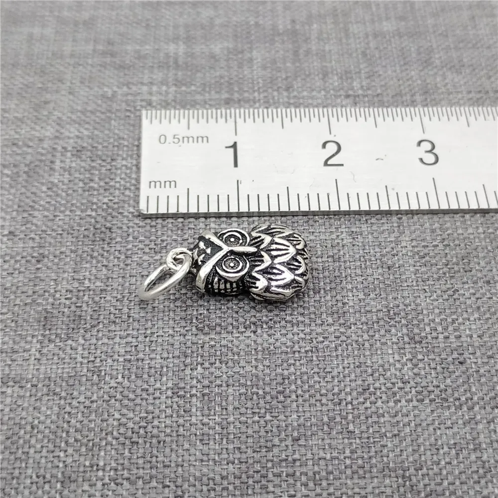 1 Pieces of 925 Sterling Silver Owl Charms 2-sided for Bracelet Necklace