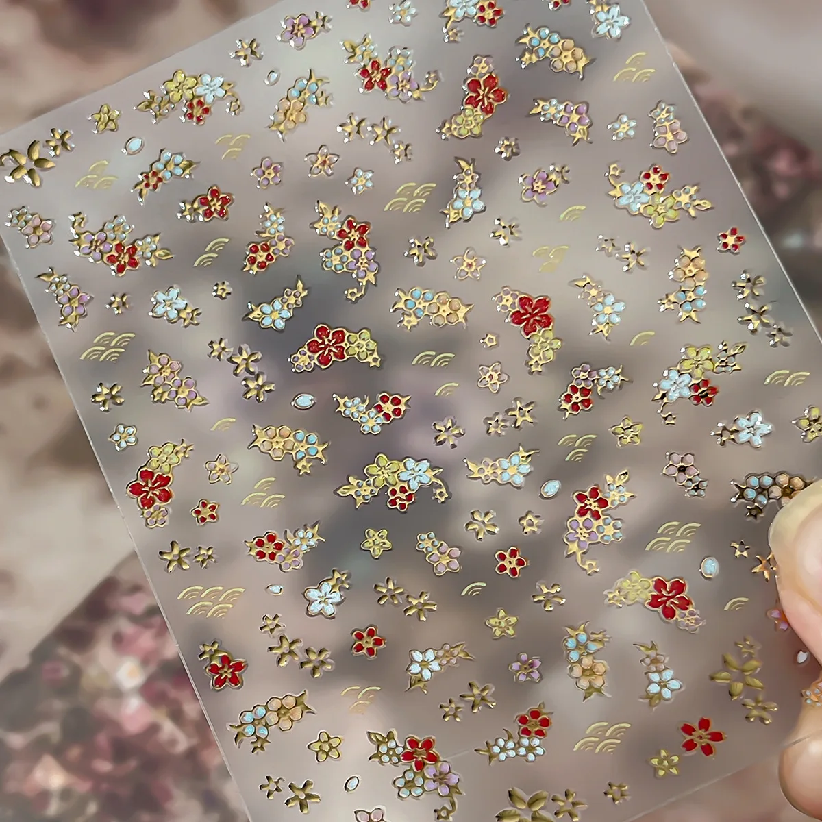 Cherry Blossom Nail Stickers Decoration Nails to Stick Cubic Sticker French Manicure Goods 3d Nail Flower Sticky Tabs Nails Art