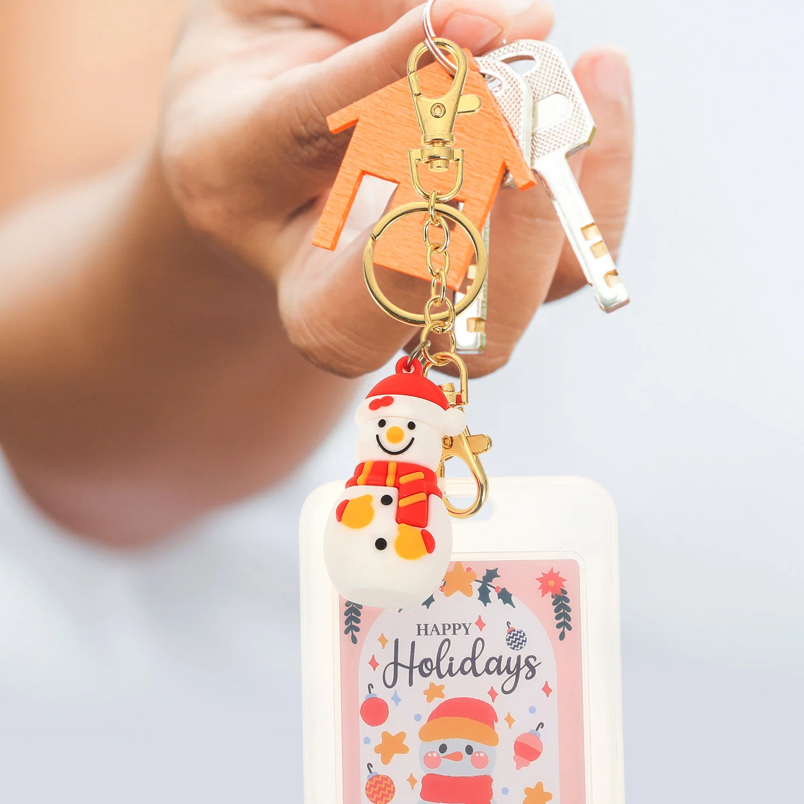 

2Pcs Card Holder Keychain Portable Id Badge Holder Transparent Sleeve for Students Workers Nurses Doctors Travel