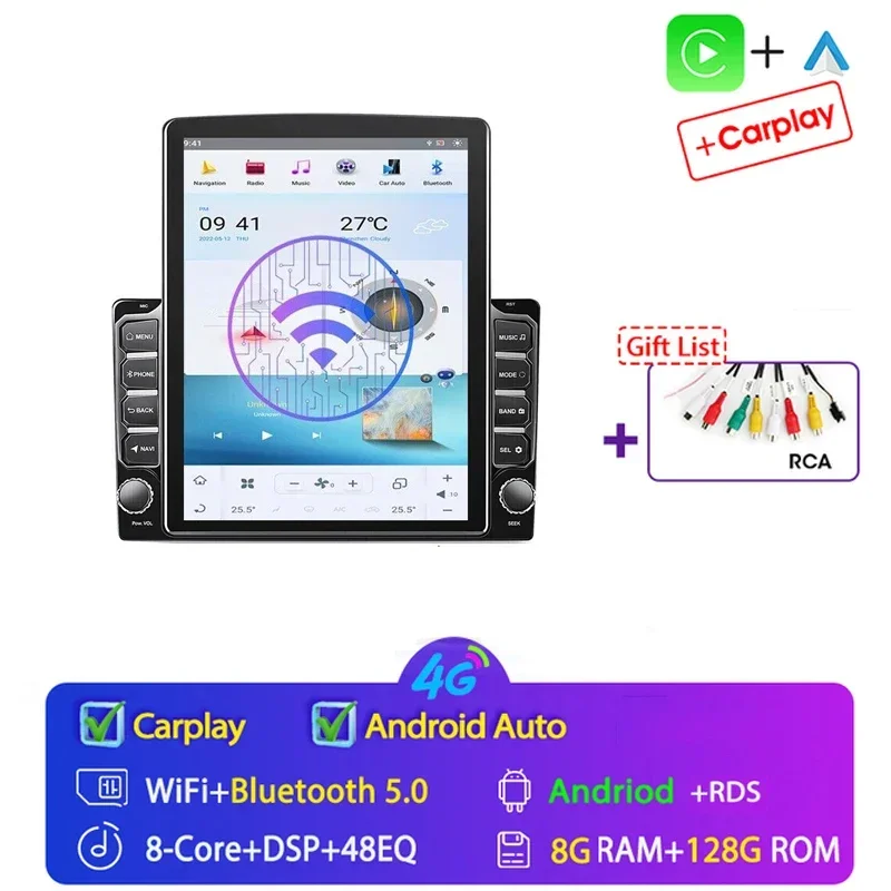2 Din Android 15 Auto Universele Autoradio multimedia video Speler voor Tesla Type 9.7 inch Stereo Carplay 2din GPS navigatie