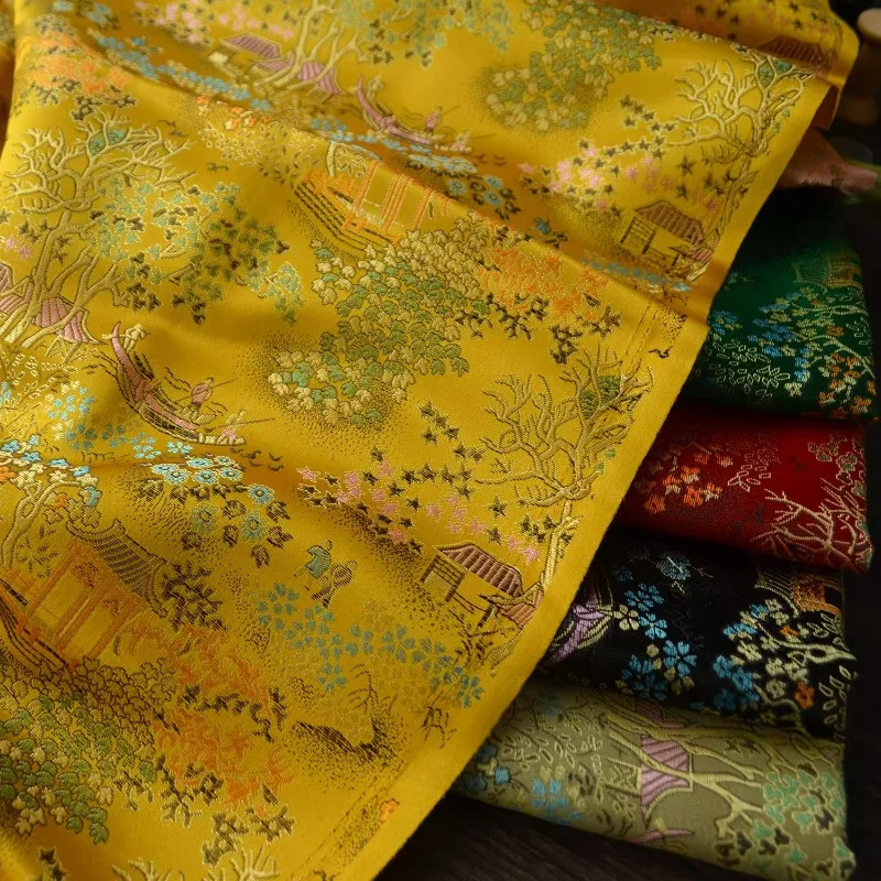 Jacquard Woven Satin Fabric Imitation Silk for Clothing Dress Seat Cushion Designer Diy Sewing Material Ccloth