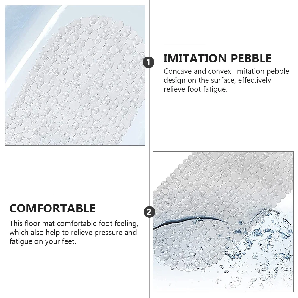 

Bathroom Shower Mat Transparent Anti-Skid Floor Cushion for Bathtub Ground Use Concave Convex Design Easy Clean No Fade Foot