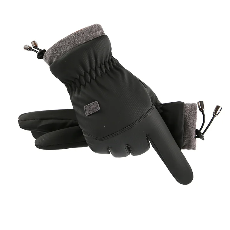 

Мужские зимние перчатки для вождения на открытом воздухе, альпинизма, ветрозащитные, водонепроницаемые, для велоспорта, утолщенные, нескользящие, с сенсорным экраном, теплые перчатки