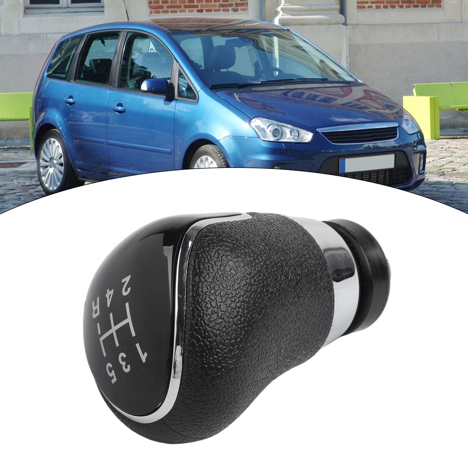 Black Gear Knob 5 Speed Gear Knob Easy Installation Long-lasting Material Precise Control For Car Interior Luxury Car Accessory