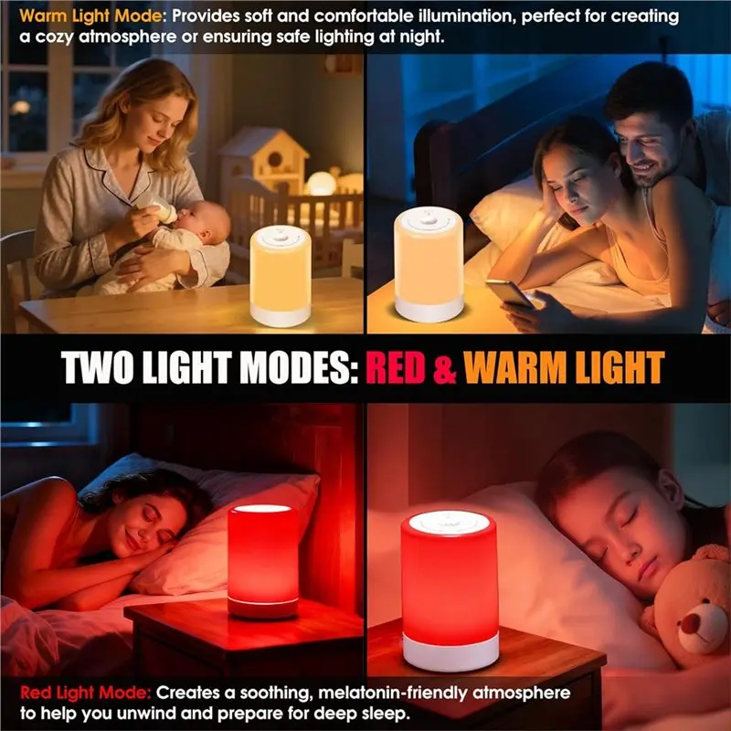 【BRAND NEW】Sleep Aid Function Red Light Therapy Sleep, Touch Type 670Nm Wavelength Red Night Light And Sunlight Lamp