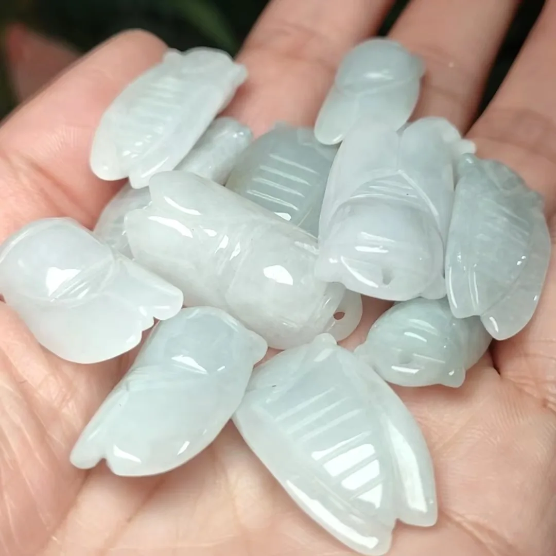 18*26mm Natural Myanmar Jadeite Grade A Burma Jade Cicada Beads For Jewelry Making Diy Bracelet Charms Earring Accessories