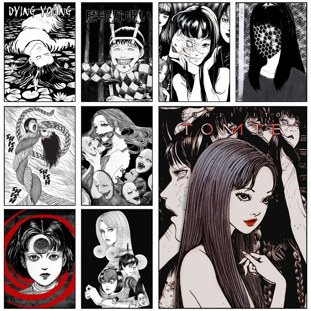 NONE 1PC Japan T-Tomie Poster Selbstklebende Kunst Wasserdichte Papier Aufkleber Kaffee Haus Bar Zimmer Wand Dekor