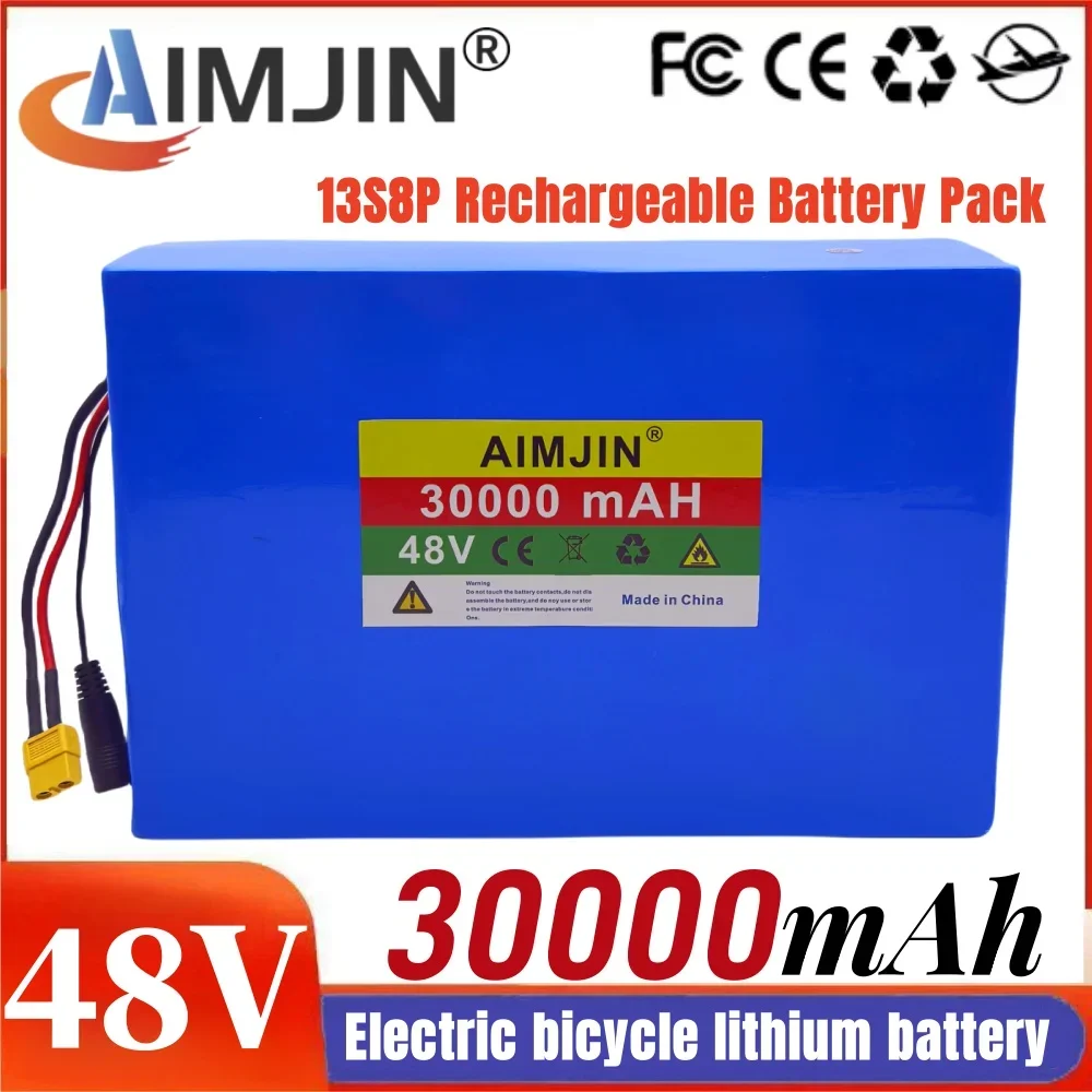 

New 48V 13S8P 30000mAh For electric scooter, bicycle, mountain bike lithium battery 250-1000W Built in 30A BMS