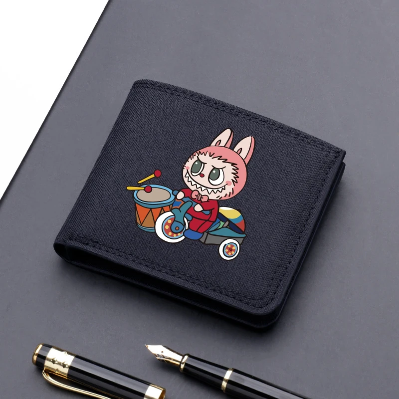 Labubu Nylon Wallets for Men Anime High-end Money Clip Bags Boys Credit Card Holder Fashion Hip Hop Coin Purse Boyfriend Gifts