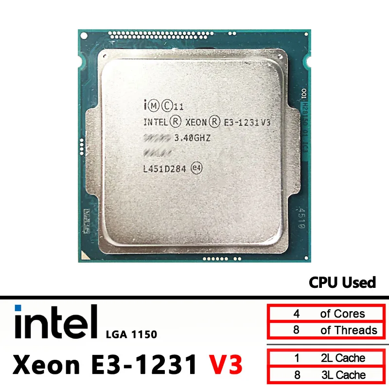 

Intel Xeon E3 1231V3 E3-1231 V3 Used 3.4 GHz CPU processor 8M 80W LGA 1150