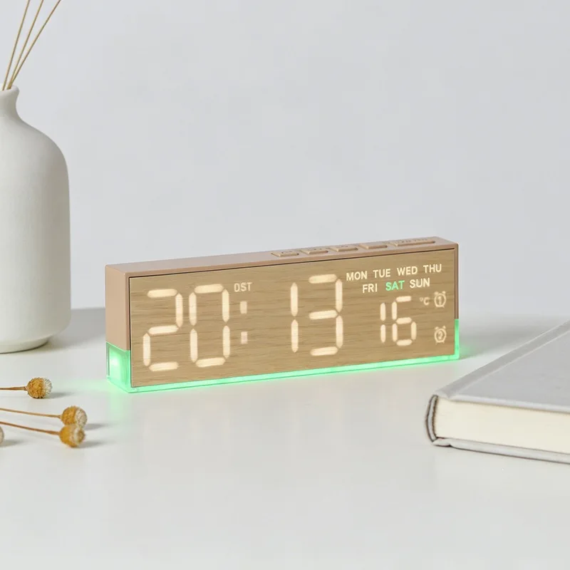 

Dual Alarm LED Digital Alarm Clock Multi Functional Night Light Electronic Clock for Bedroom Bedside