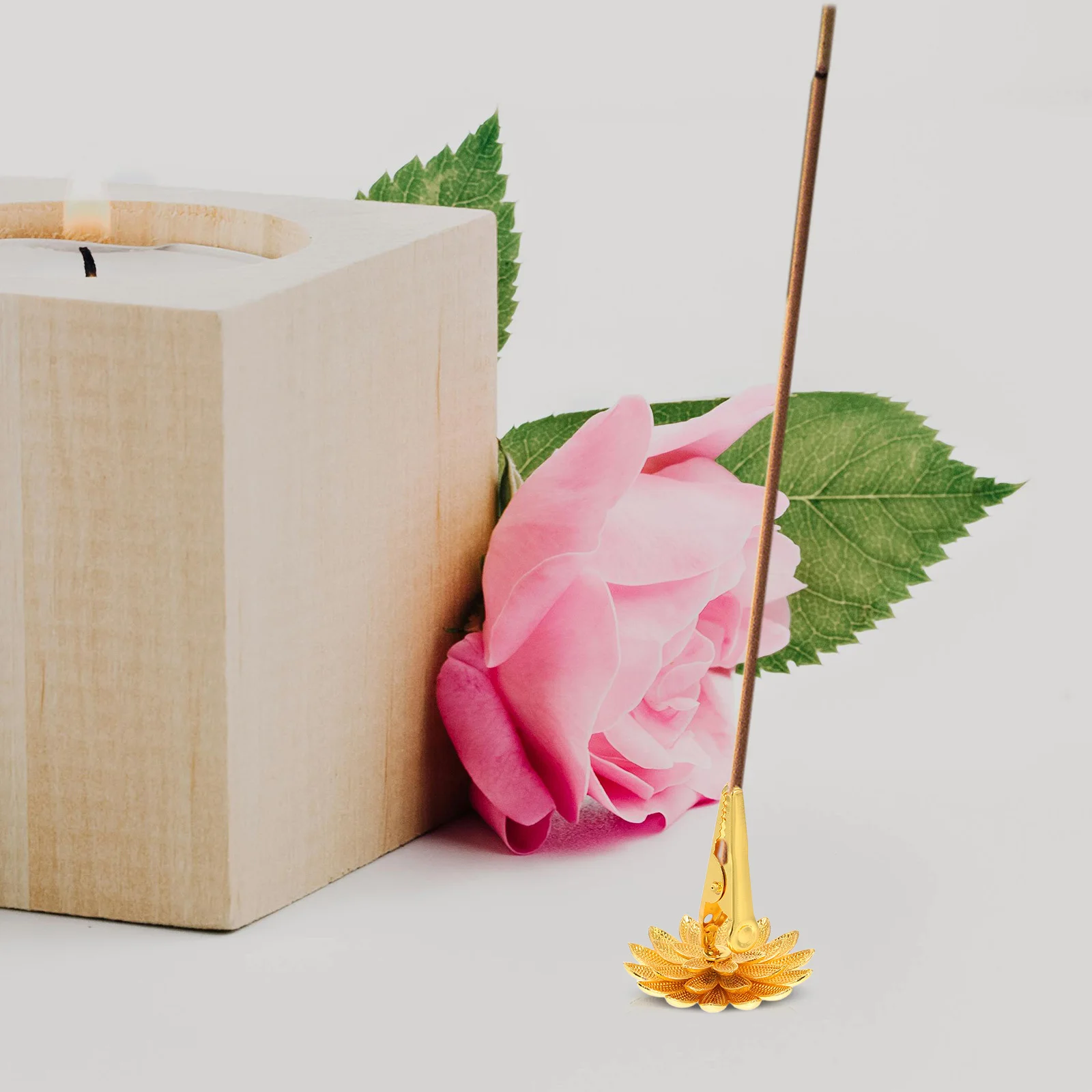 

5Pcs Lotus Base Incense Holder Vintage Metal Spiral Coil Clip Artistic Buddha Meditation Relaxation Decor Buddha Incense Stand