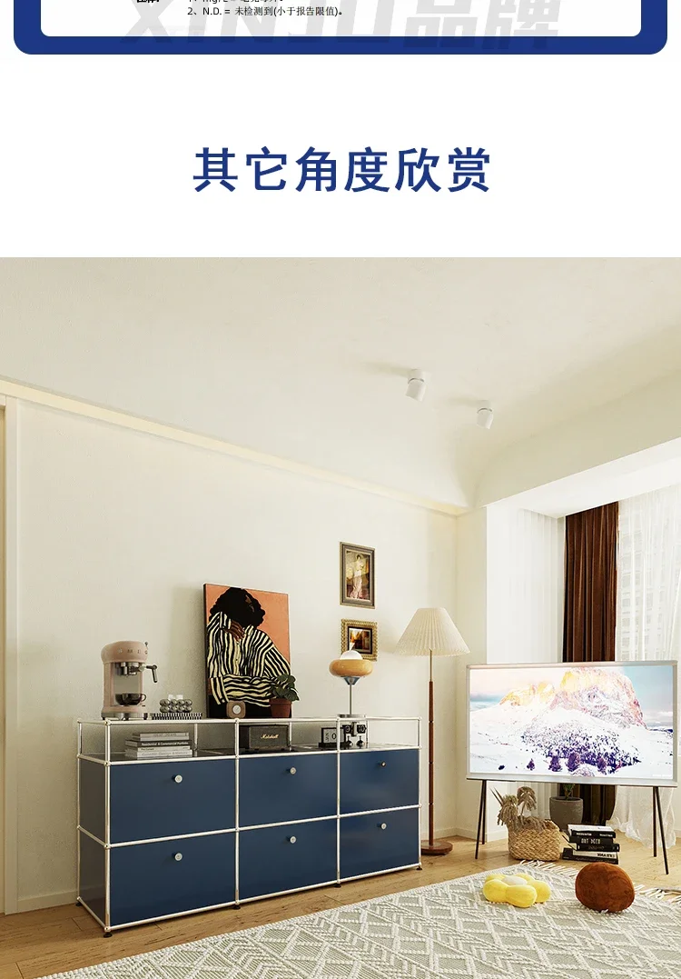 Living Room Sideboard Medieval Cabinets Storage Dining Modern Metal Stainless Steel Frame Wood Customizable Cabinet with Locker