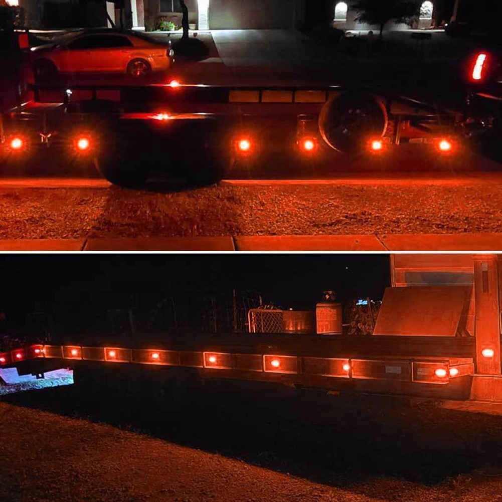 

2PCS Side Marker Lights Signal Lamp Roof Lighting 12V-24V 2 Wires Dust Resistant IP67 86*38*22mm LED Side Marker Lights