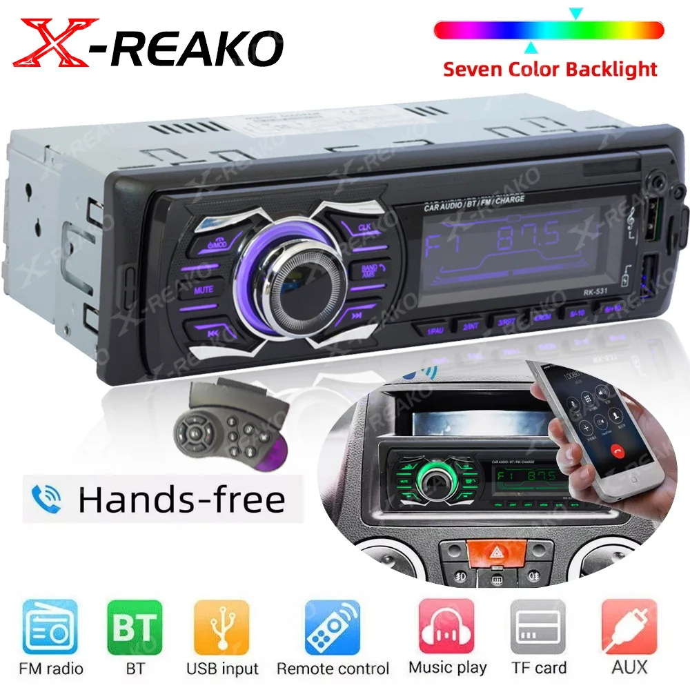 

X-REAKO 1DIN Dual USB Car Radio 1din Bluetooth Universal MP3 Music Player FM Receiver Srereo AUX TF Card SWC Remote Control