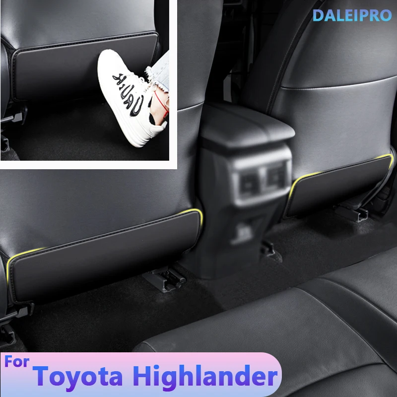 For Toyota Highlander 2015 2016-2021 Car Seat Cover Seat Backs Anti Kick Mat Protector Pad Microfiber Leather Protection Cover