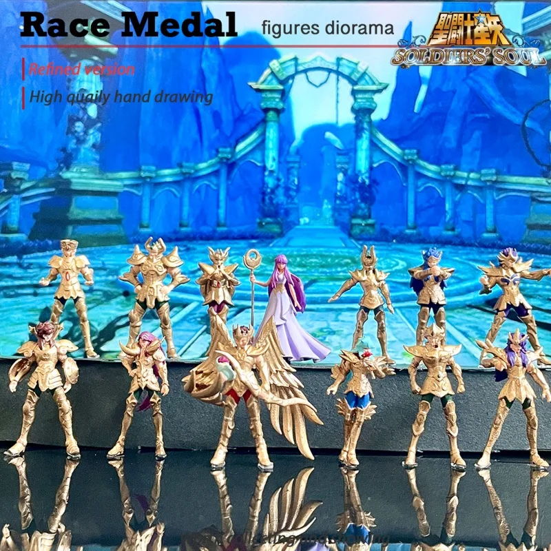 متوفر 1/64 نسبة اثني عشر الذهب سانت سيا الشكل حلية المنتج النهائي صغير 2.8 سنتيمتر دمية نموذج هدية #1