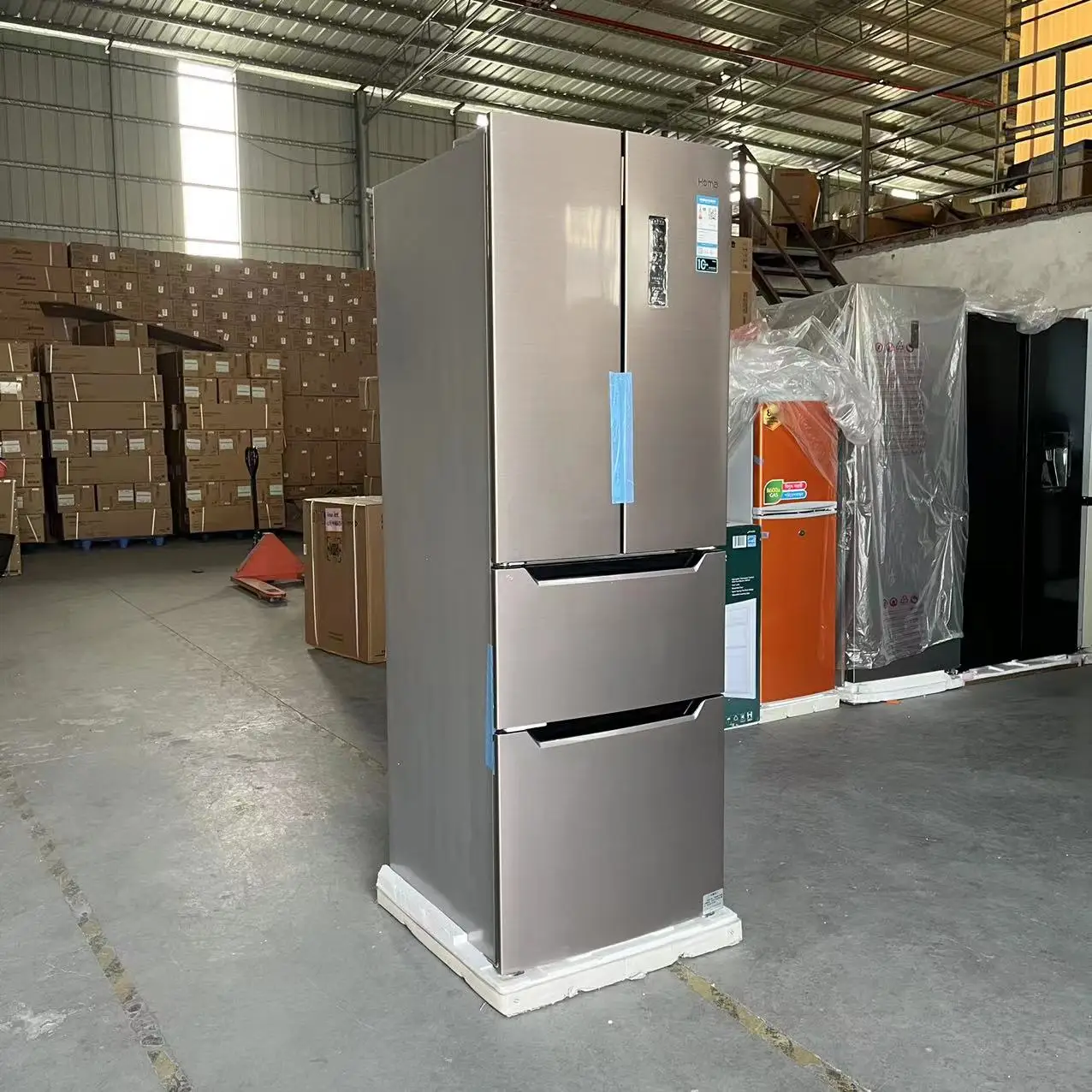 Refrigerador inversor de estilo francés de doble puerta de gran capacidad D 325L con refrigeración con función de agua potable